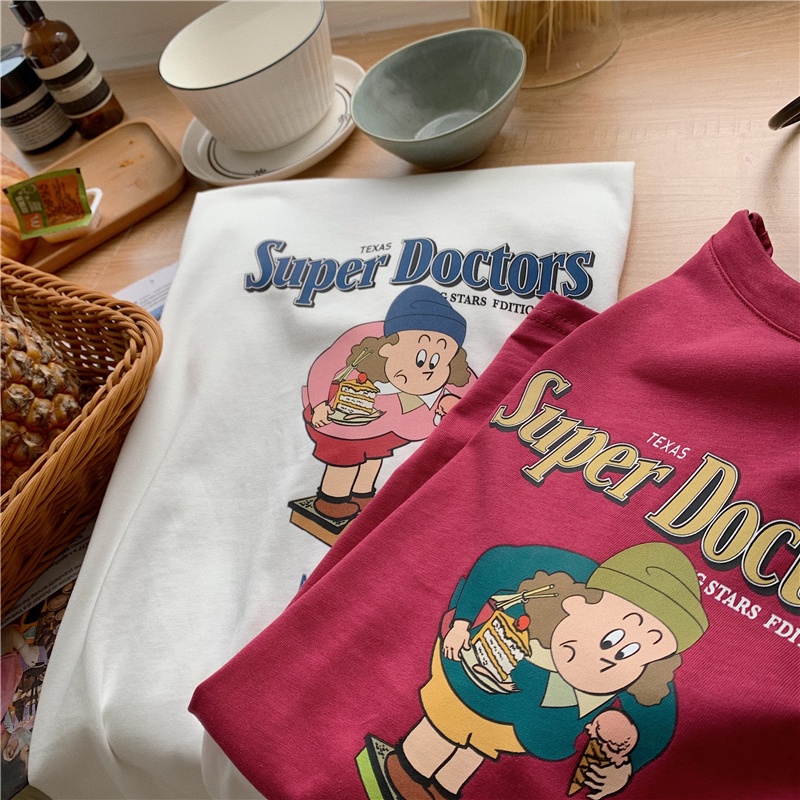 Áo Thun Cotton Ngắn Tay In Nhân Vật Phong Cách Mới Mùa Hè 63679