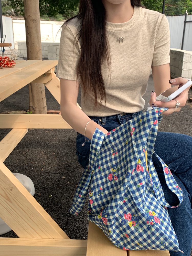 Áo Thun Cotton Co Giãn Thoải Mái Đính Nơ Nhỏ Xinh Xắn 63858