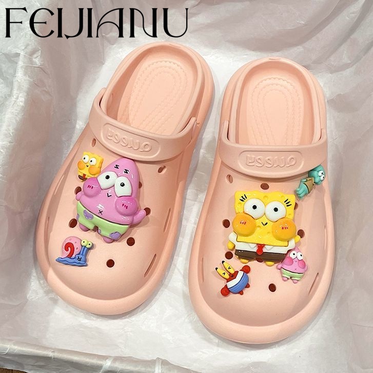 FEIJIANU dép Cross dép sandal nữ giày đi biển đáng yêu thoải mái 060303