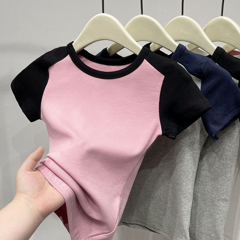 Áo Thun Dáng Ôm Phối Màu Tương Phản Thời Trang Mới 62557