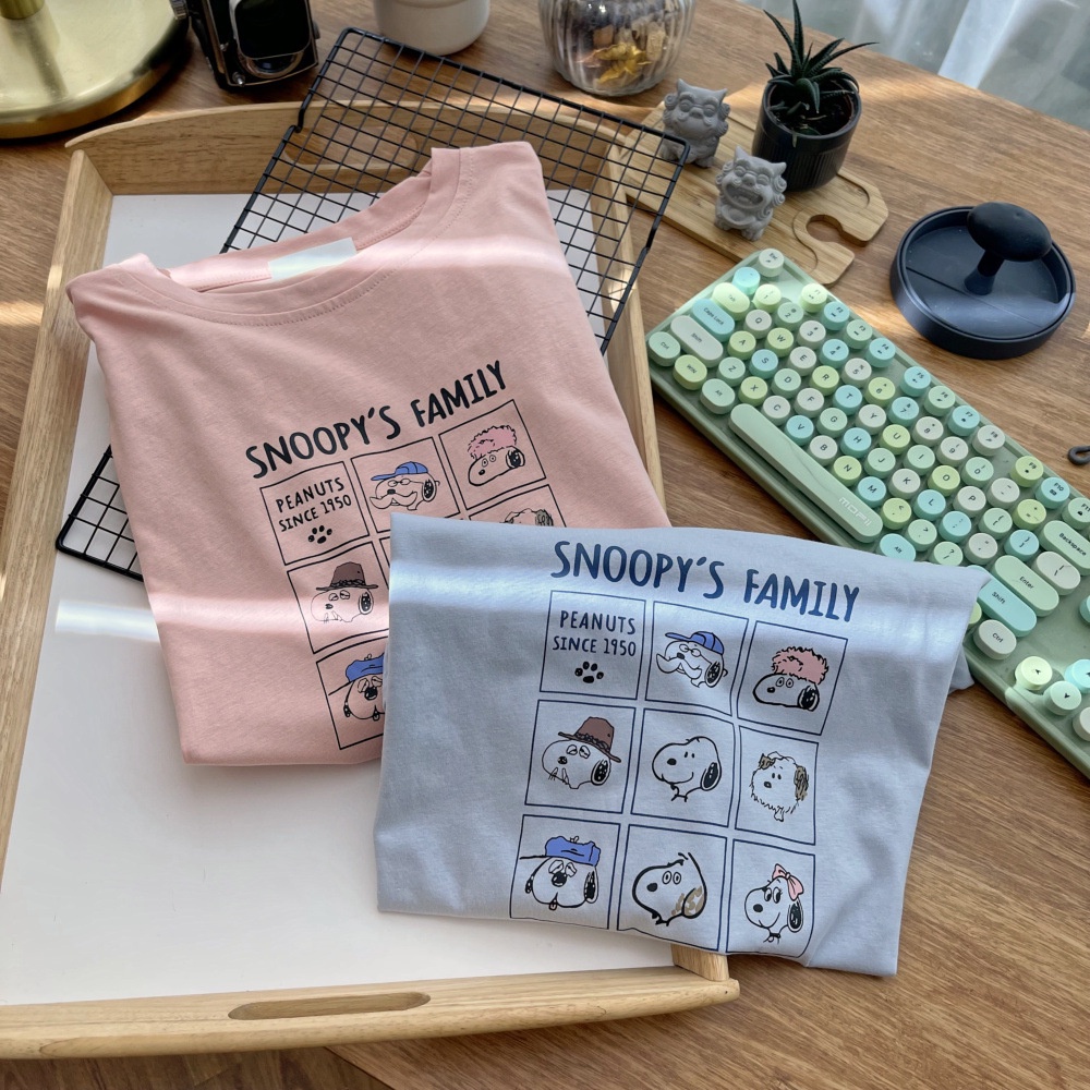 Áo Thun Thể Thao Tay Ngắn Dáng Rộng In Họa Tiết Hoạt Hình Dễ Thương