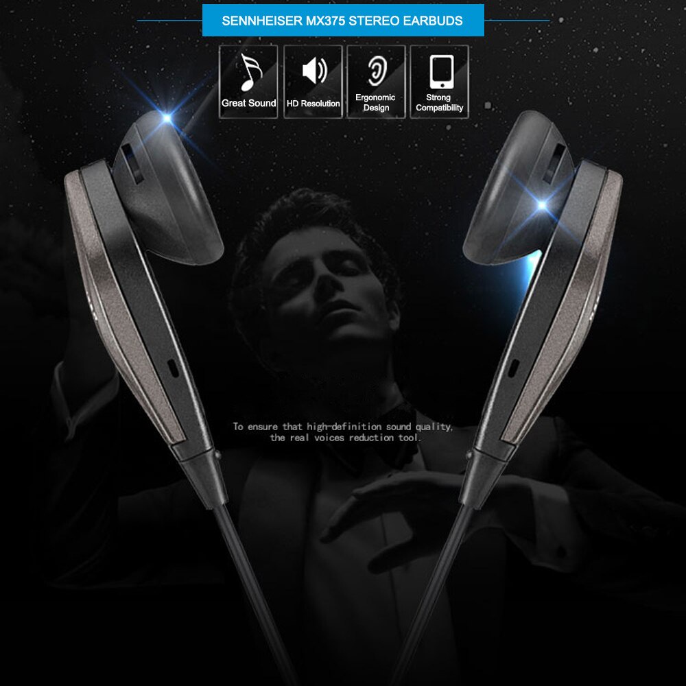 Tai Nghe Nhét Tai Có Dây MX375 3.5mm Chất Lượng Cao 90° Tai Nghe Chống Bức Xạ Góc Phải Chất Lượng Cao