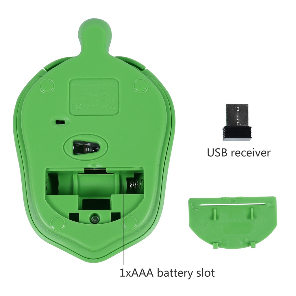 Chuột không dây 2.4GHz 2.4G Hình Rùa Xanh Lá Dễ Thương