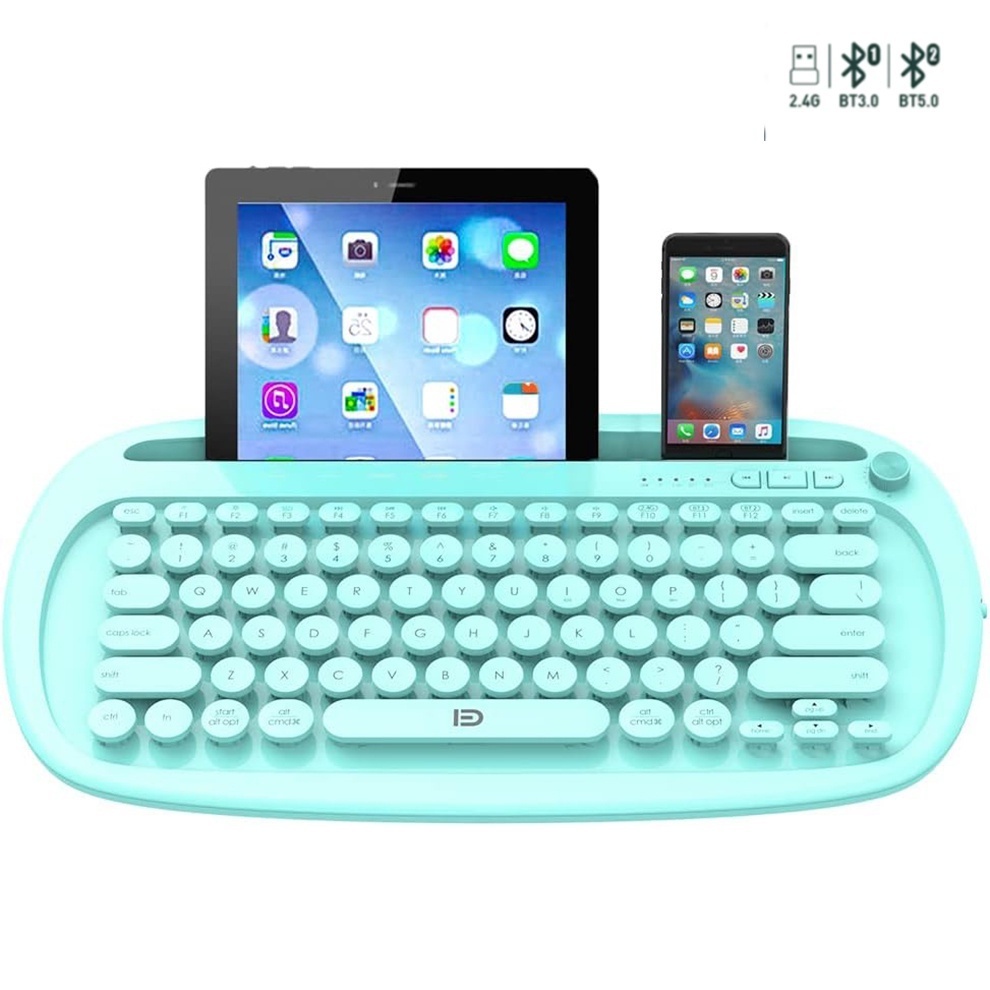 Bàn Phím Bluetooth 2.4G Không Dây Kèm Giá Đỡ Điện Thoại 3 Kênh Cho Máy Tính Bảng Laptop