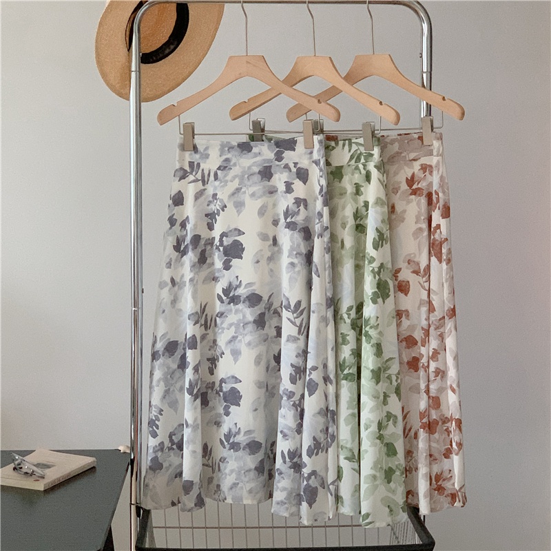 Chân Váy Chữ a Viền Voan In Họa Tiết Hoa Phong Cách Xuân Hè Mới 64597