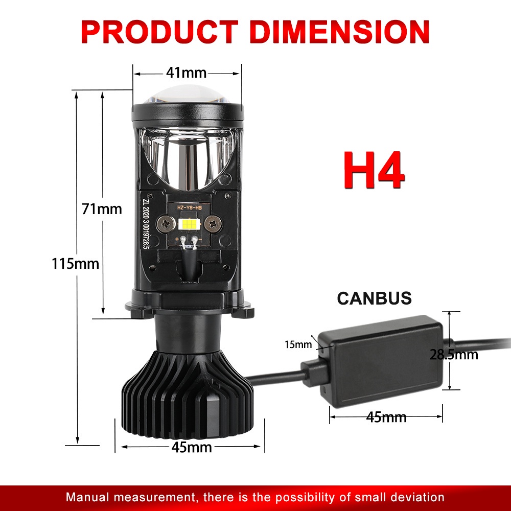 Máy chiếu led mini 360 độ không có điểm mù h4 24000lm 90w h4 6000k 20000lm đèn led h4 đèn pha xe máy ô tô