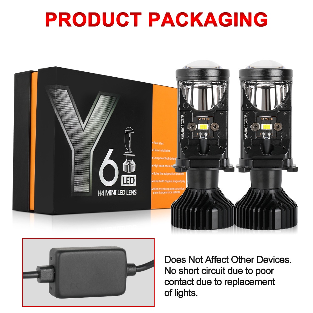 Máy chiếu led mini 360 độ không có điểm mù h4 24000lm 90w h4 6000k 20000lm đèn led h4 đèn pha xe máy ô tô