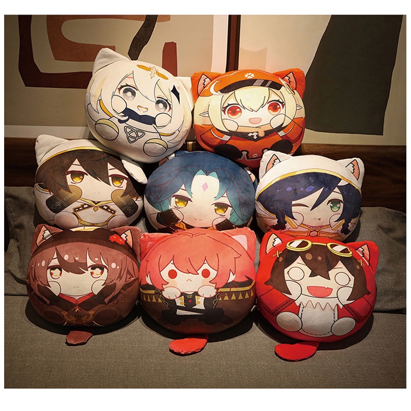 HYC Humey Thú Nhồi Bông Gối hình nhân vật hoạt hình Genshin Impact Kazuha Hutao Xiao mềm mại là quà tặng cho trẻ em
