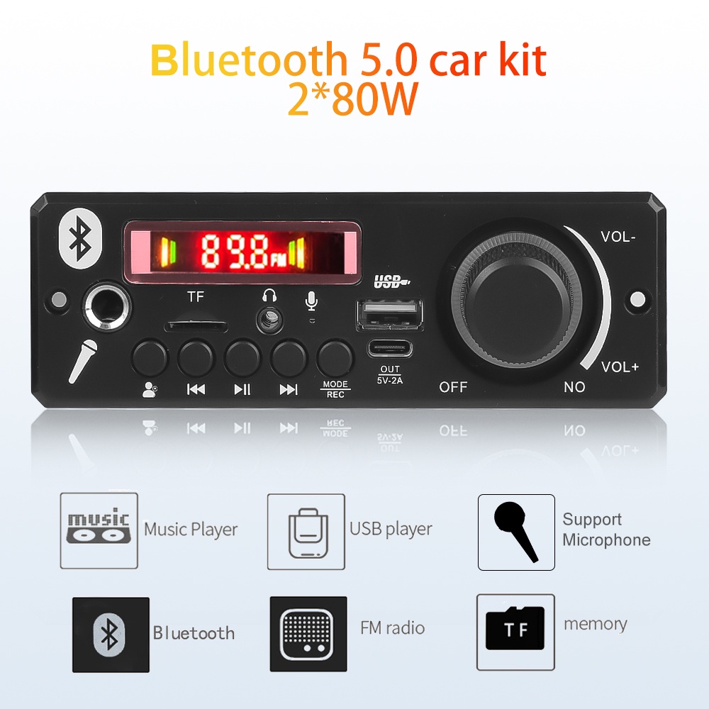 Bảng Mạch Khuếch Đại Âm Thanh MP3 12V DIY 2 * 80W 160W Cho Xe Hơi
