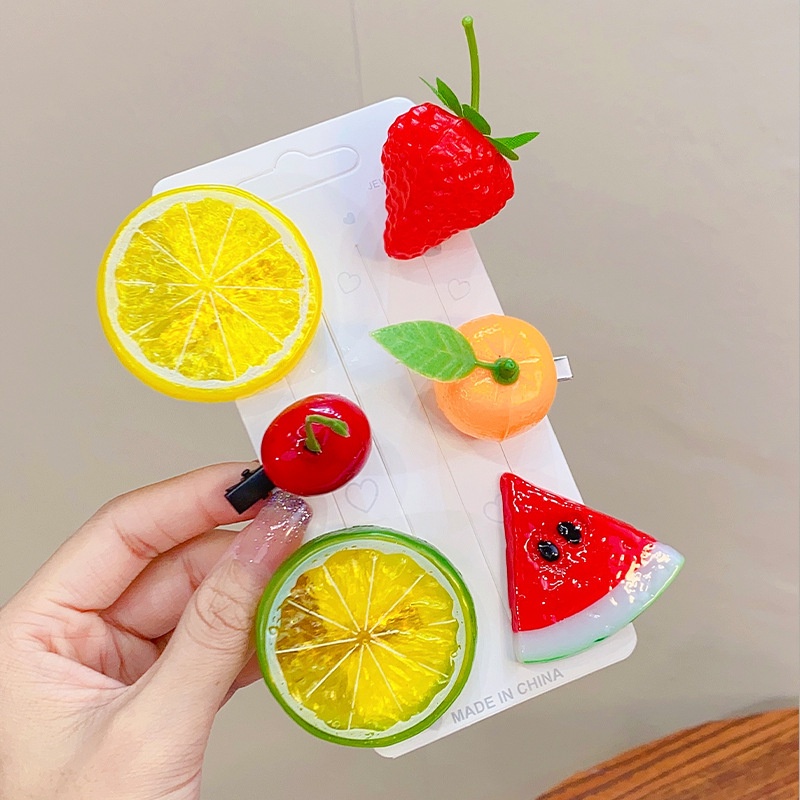 Kẹp Tóc Hình Trái Cây Dễ Thương Vui Nhộn Cho Bé Gái