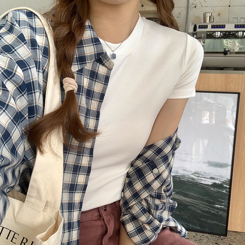 Áo Thun Cotton Dáng Ôm Ngắn Tay Thời Trang Cá Tính 63738