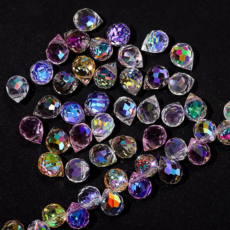 Set 50 Hạt Thủy Tinh AB Kích Thước 10 * 8mm Làm Trang Sức DIY
