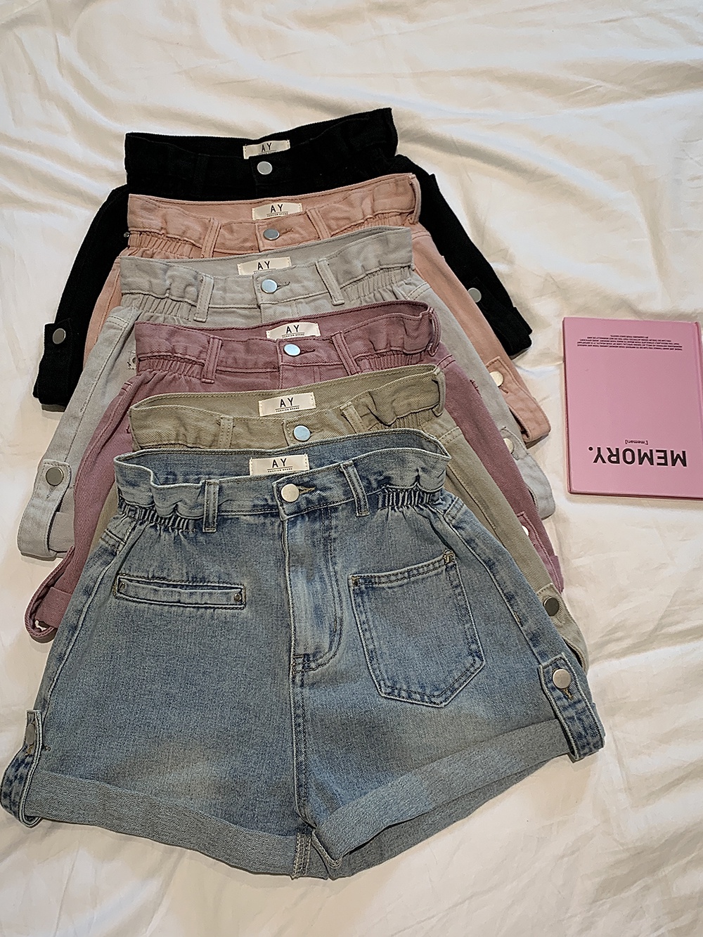 Quần Short Denim Ống Rộng Lưng Cao Co Giãn Phong Cách Mới Mùa Hè 64802