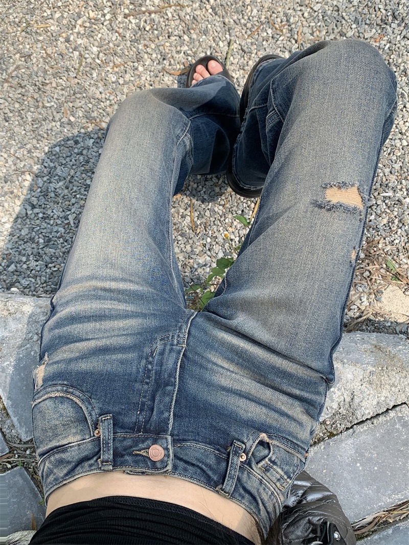 Quần Jean Lưng Thấp Dáng Ôm Phong Cách Retro 64797