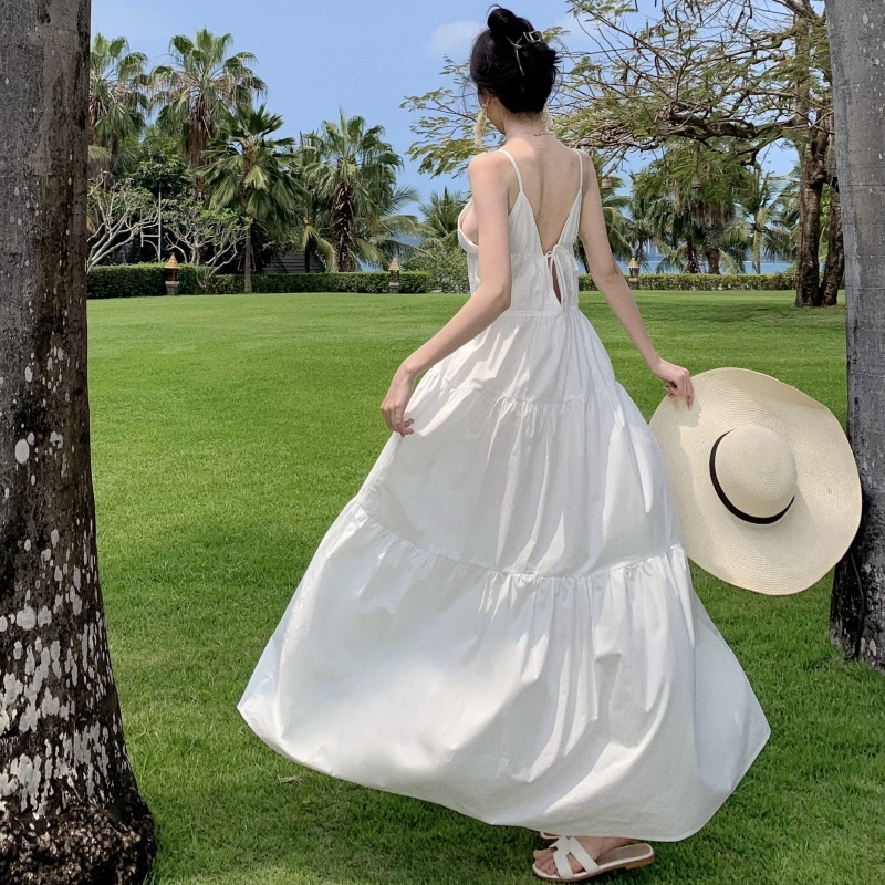 Đầm Hai Dây Dáng Rộng Thời Trang Đi Biển Cho Nữ