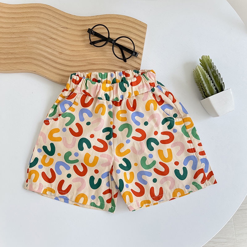 Quần Short cotton Trơn In Họa Tiết Hoạt Hình Thời Trang Mùa Hè Cho Bé Trai Và Gái
