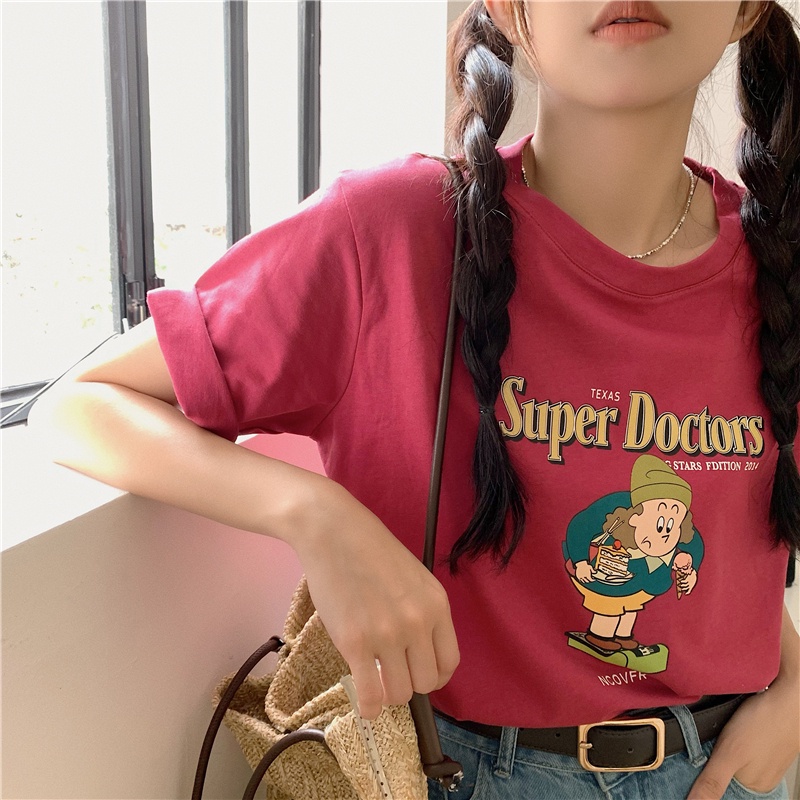 Áo Thun Cotton Ngắn Tay In Nhân Vật Phong Cách Mới Mùa Hè 63679