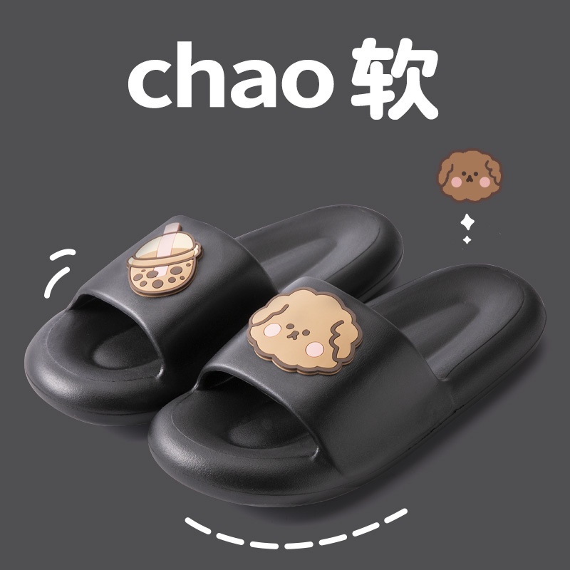 Dép nữ đế mềm hình gấu Chao, Dép quai ngang hình dễ thương đi trong nhà, ngoài trời, đi chơi, đi biển