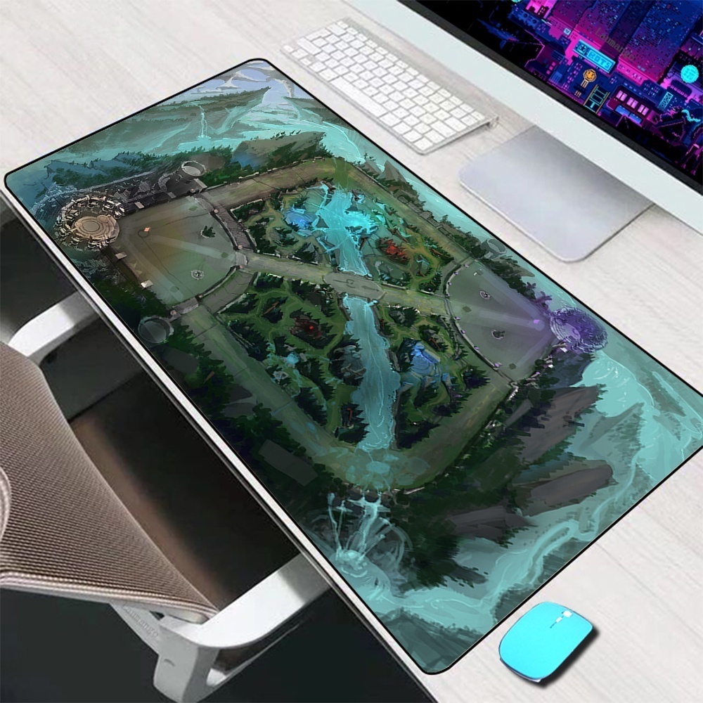 Tấm Lót Chuột Và Bàn Phím Chơi Game In Hình Bản Đồ Liên Minh Huyền Thoại