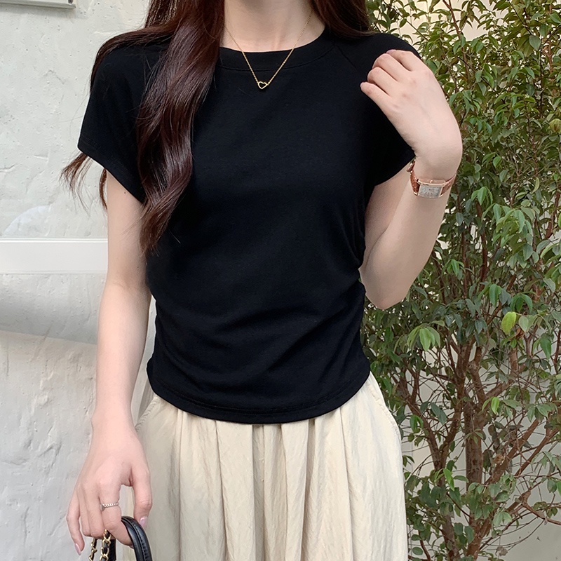 63915 Áo Thun Nữ Tay Ngắn Khoét Lưng Vải Cotton