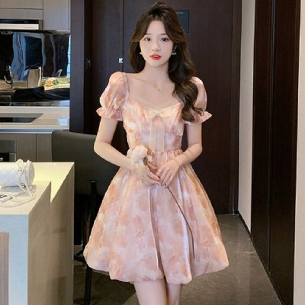 Đầm Ngắn Cổ Vuông Thời Trang Mùa Hè Hàng Mới Dành Cho Bạn Nữ