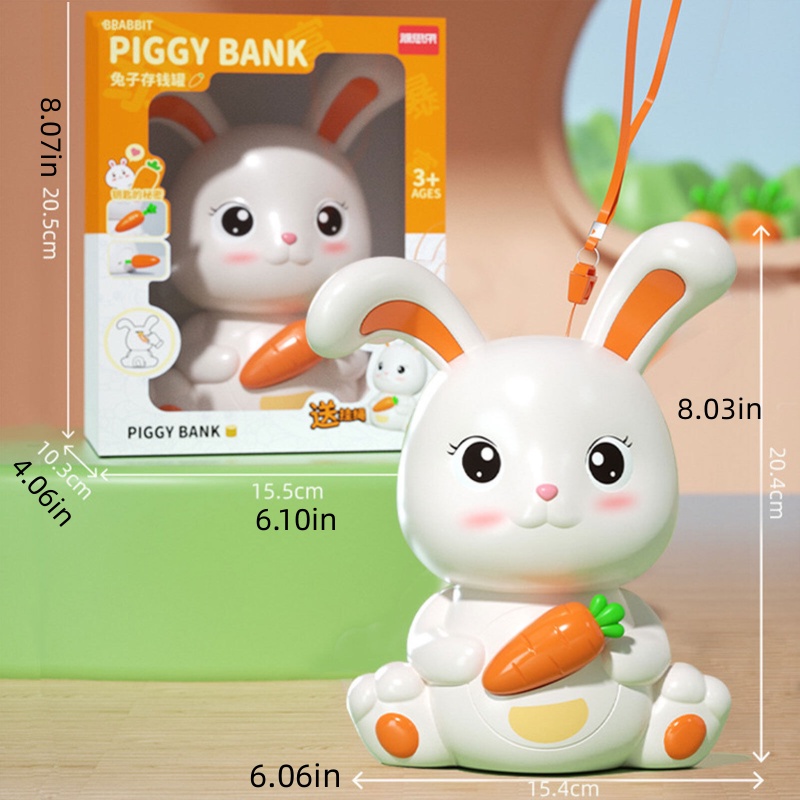 Hộp Nhựa Đựng Tiền Tiết Kiệm Cỡ Lớn Hình Thỏ Dễ Thương