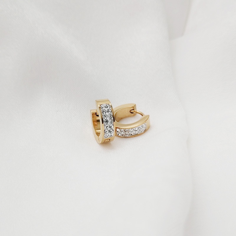 Khuyên Tai Tròn Mạ Vàng 18K Không Gây Dị Ứng Thời Trang Cho Nam Và Nữ