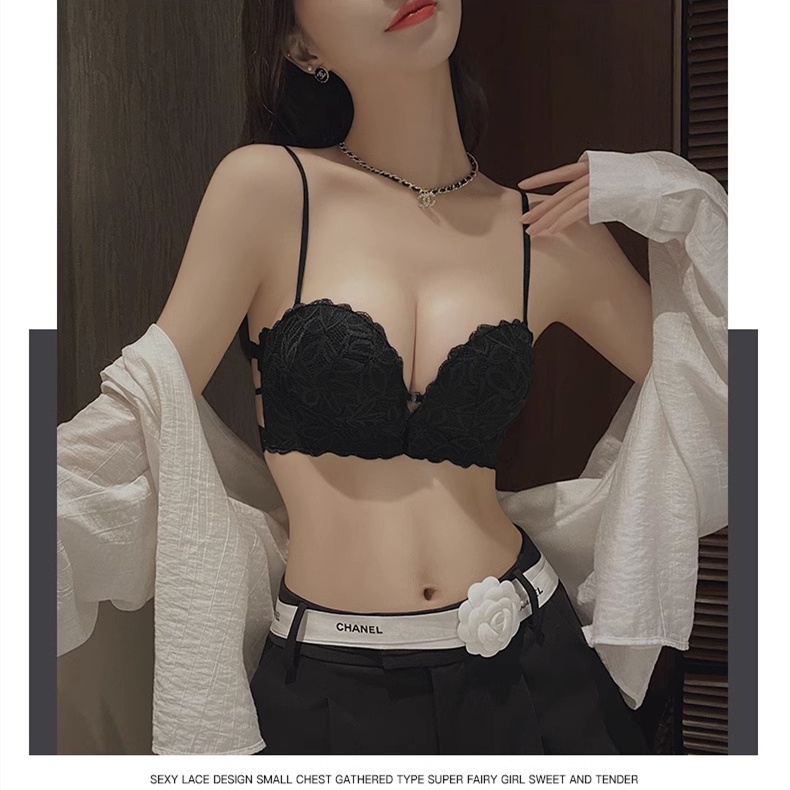 Sexy ren của phụ nữ lưng không dây áo ngực phía trước đóng cửa dày cúp đẩy lên đồ lót có thể tháo rời dây đeo vô hình dành cho nữ bralette đồ lót không dây