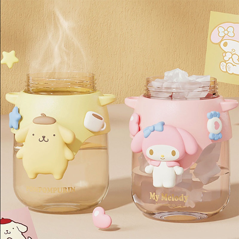 Bình nước BACKPACK BEAR 820ml bằng silicon mềm họa tiết búp bê Sanrio dễ thương