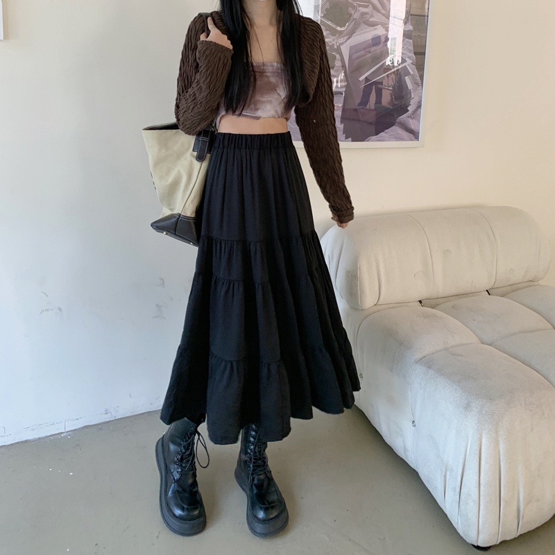 Chân Váy Chữ A Cạp Cao Vừa Phong Cách Pháp Thời Trang Xuân Hè Kiểu Mới 63817