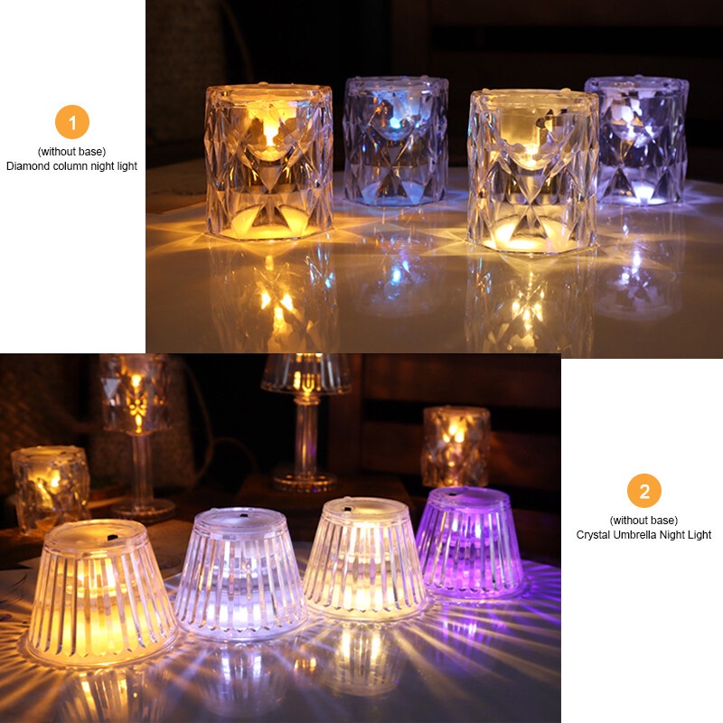 Đèn LED Để Bàn 7 Màu Bằng Acrylic Chạy Bằng Pin AG10