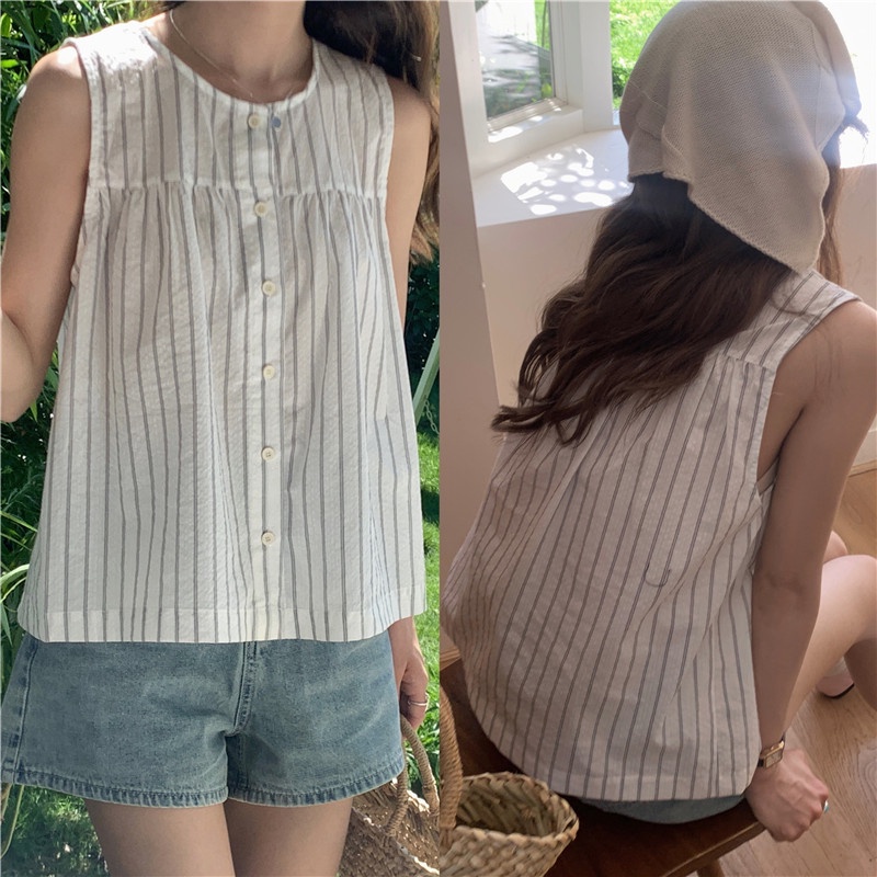 Áo Sát Nách Cổ Tròn Kẻ Sọc 65108