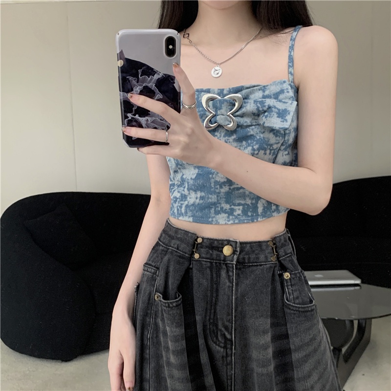 65573 Mùa Hè Phong Cách Mới Áo Yếm Nhuộm Màu