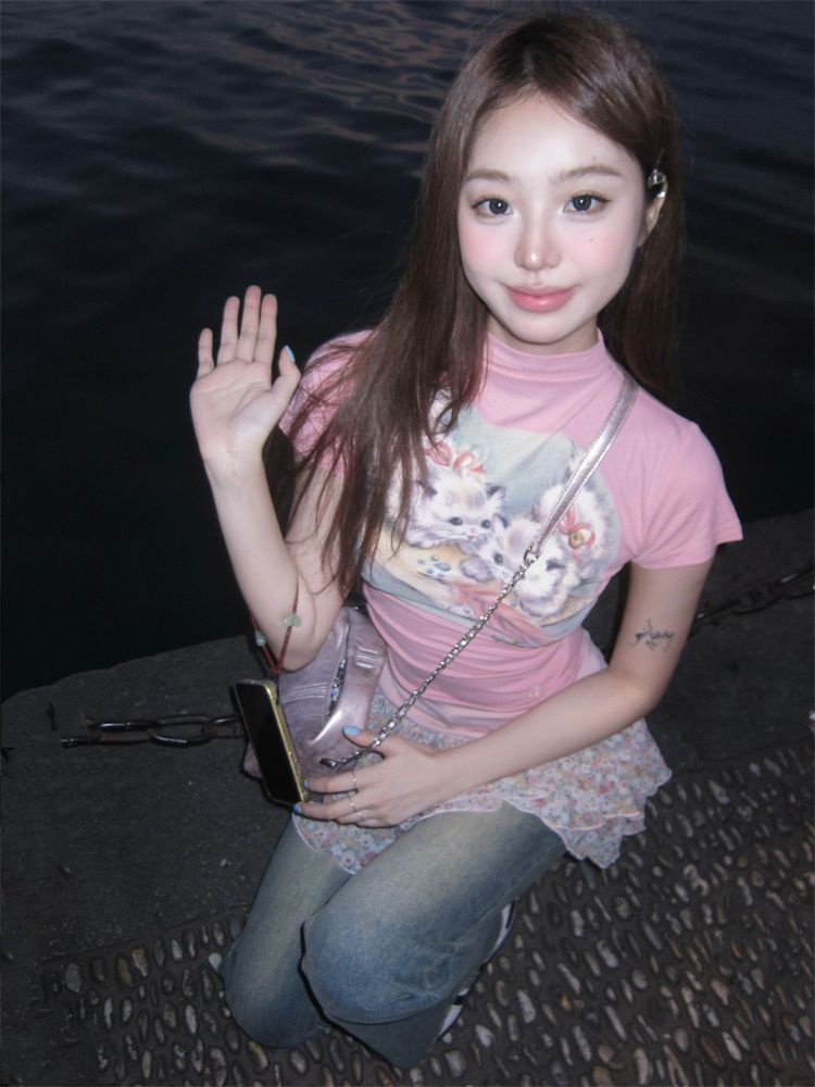 JINSHIHUI  áo phông áo thun nữ croptop baby tee Thời trang hàn quốc  Thoải mái Cái mới Chất lượng cao Độc đáo A29J2DI 36Z230909