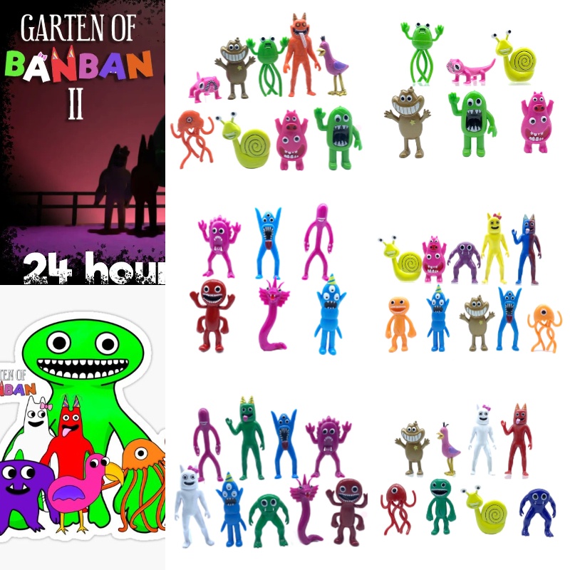 Bộ Mô Hình Búp Bê Garten of Banban Kèm Nhãn Dán Độc Đáo Trang Trí Thủ Công Cho Bé