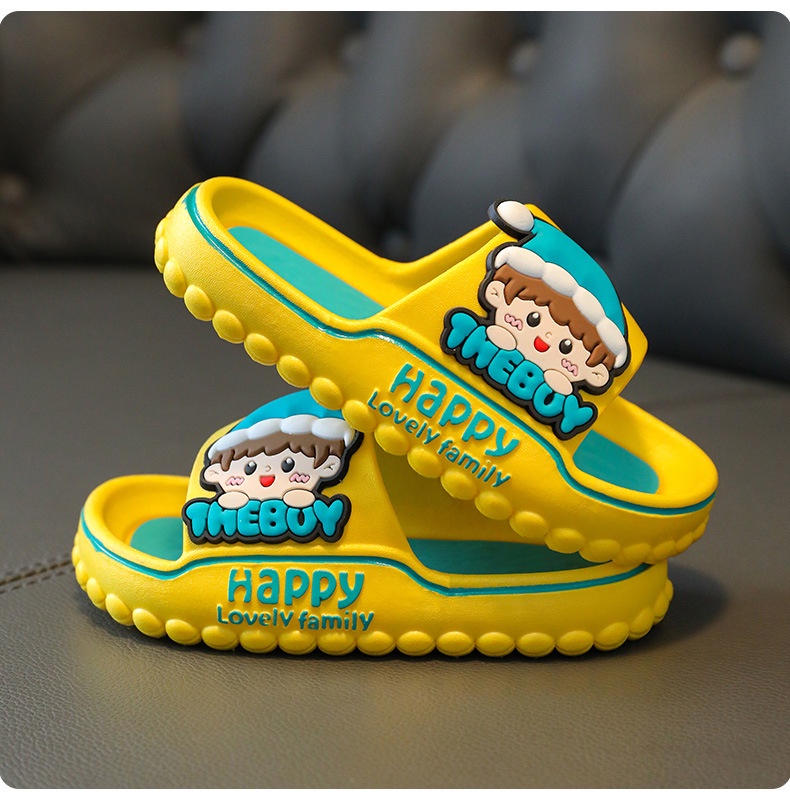 Thời trang bé trai dép đi trong nhà thời trang dễ thương mùa hè đế mềm chống trượt mới trong nhà cha mẹ và con cái