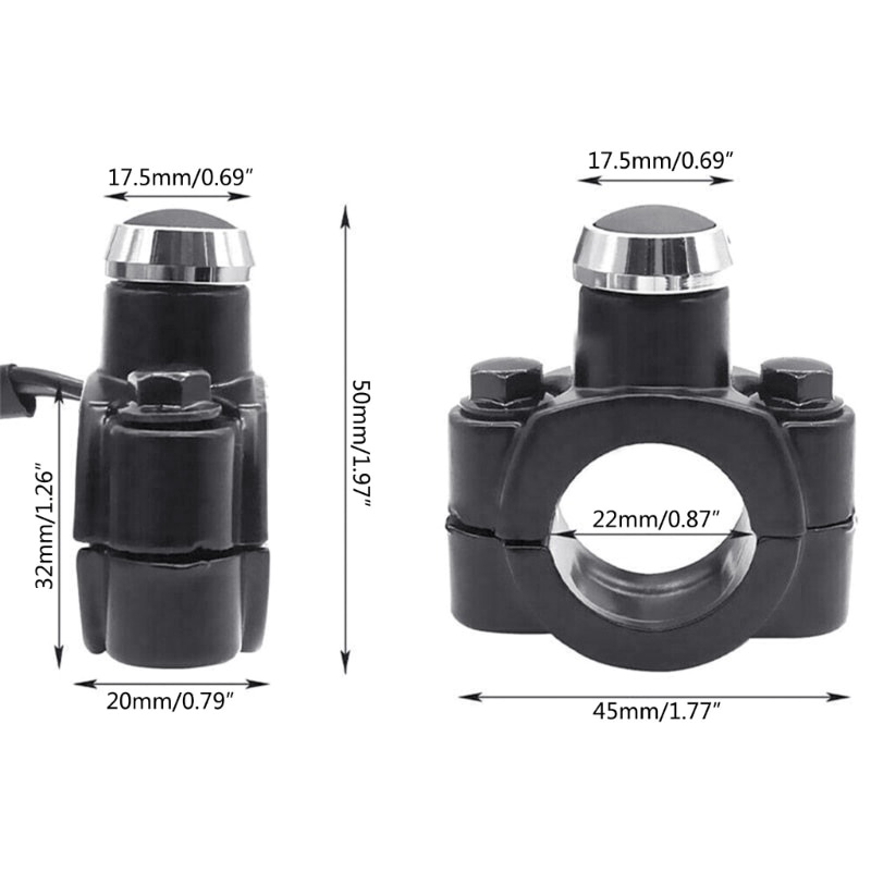 Công Tắc Gắn Tay Lái Xe Đạp Bằng Hợp Kim Nhôm 22cm 7 / 8" Công Tắc Chuyên Dụng Cho Xe Mô Tô