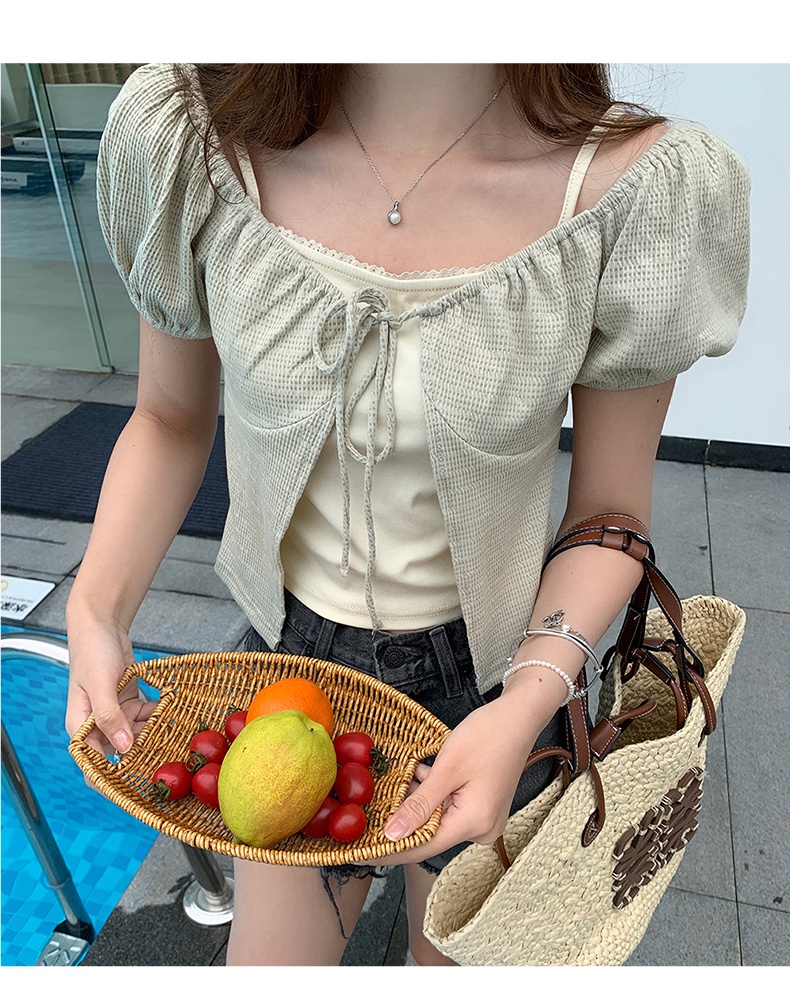 63975 Mùa Hè Phong Cách Mới Áo Sơ Mi Hai Mảnh