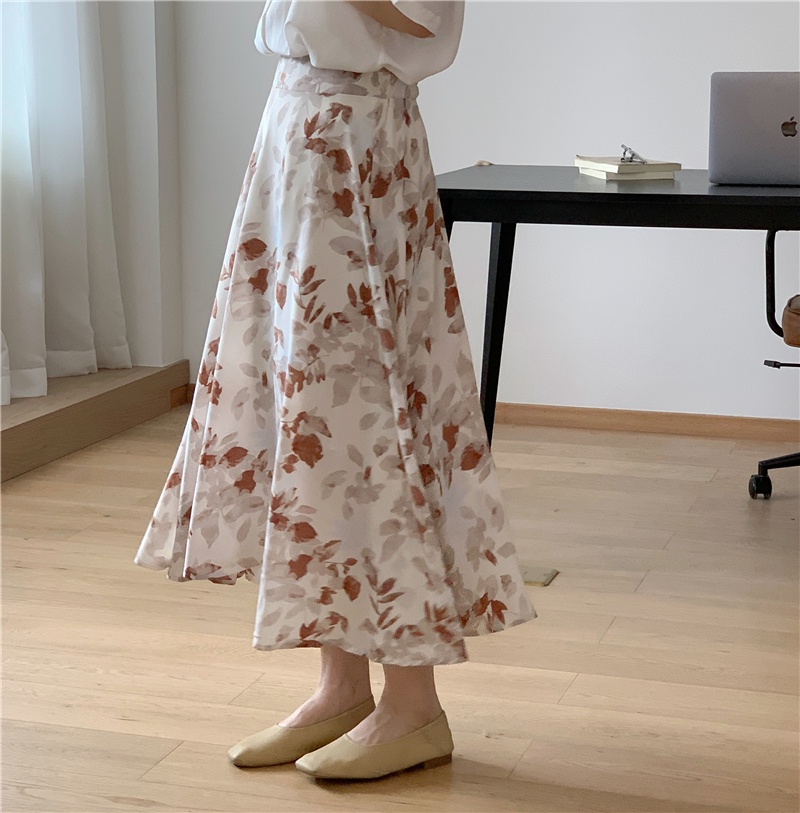 Chân Váy Chữ a Viền Voan In Họa Tiết Hoa Phong Cách Xuân Hè Mới 64597