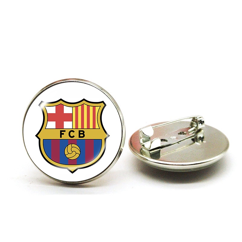 Ghim Cài Áo Hình Câu Lạc Bộ Bóng Đá mini barcelona chelsea psg Julietus Tròn Mềm Mại