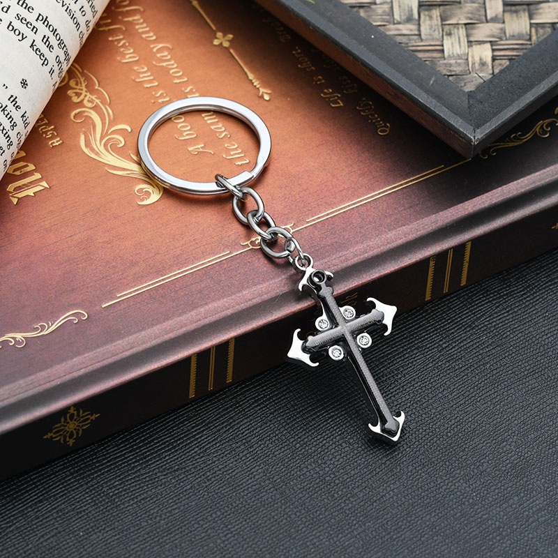 1 Móc Khóa Hình Thánh Giá Bằng Thép Không Gỉ
