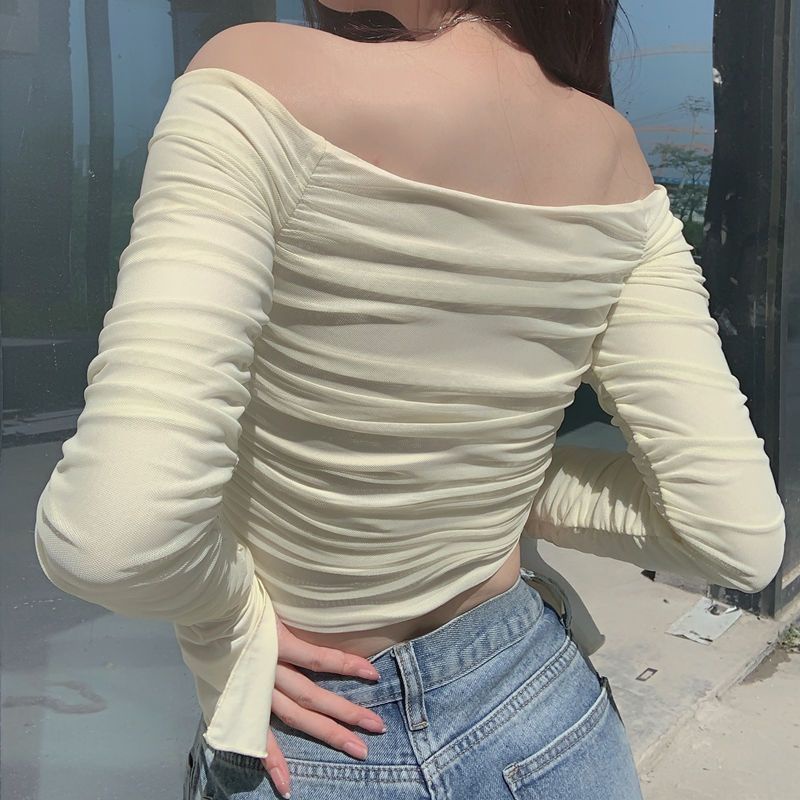 Áo Kiểu Trễ Vai Tay Dài Thời Trang Mùa Hè 2023 Cho Nữ