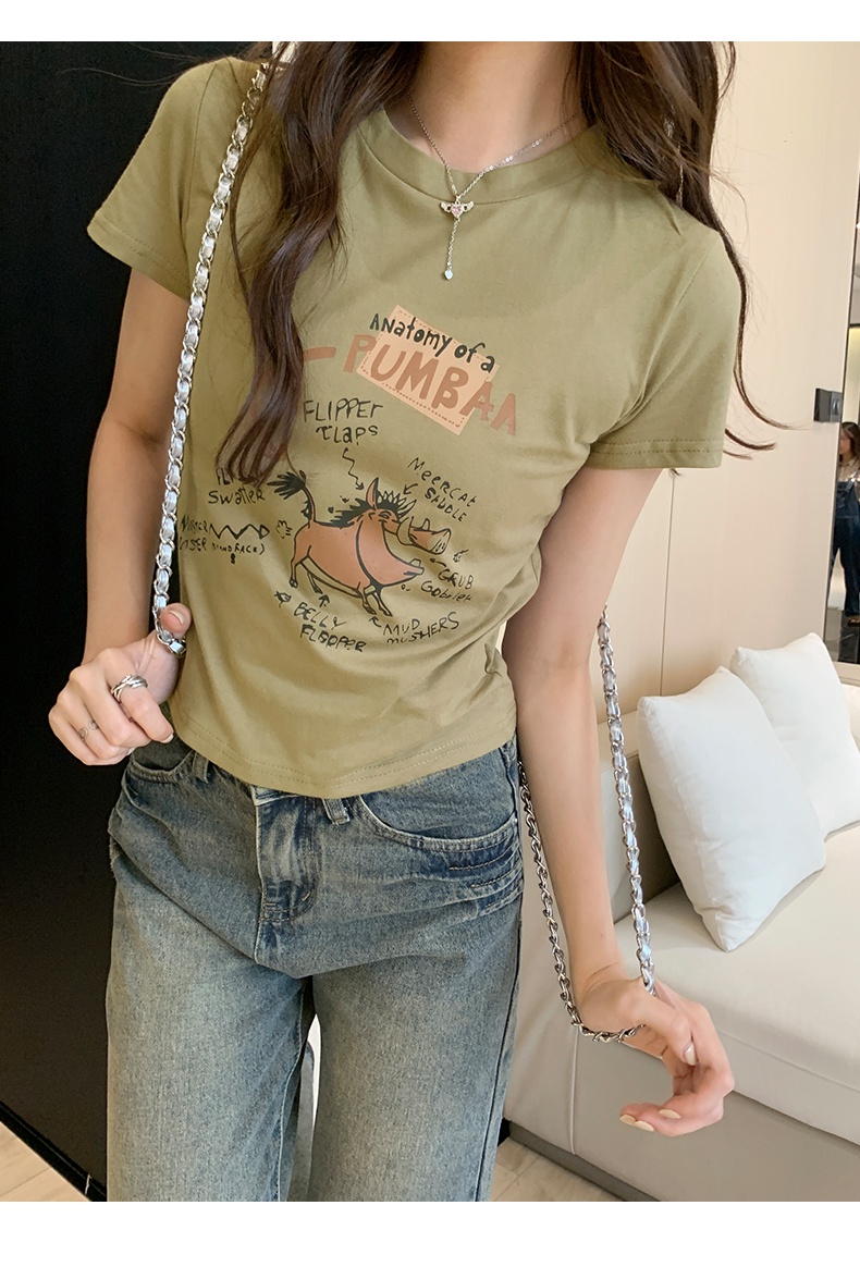 Áo Thun Cộc Tay In Chữ Phong Cách Retro 64529