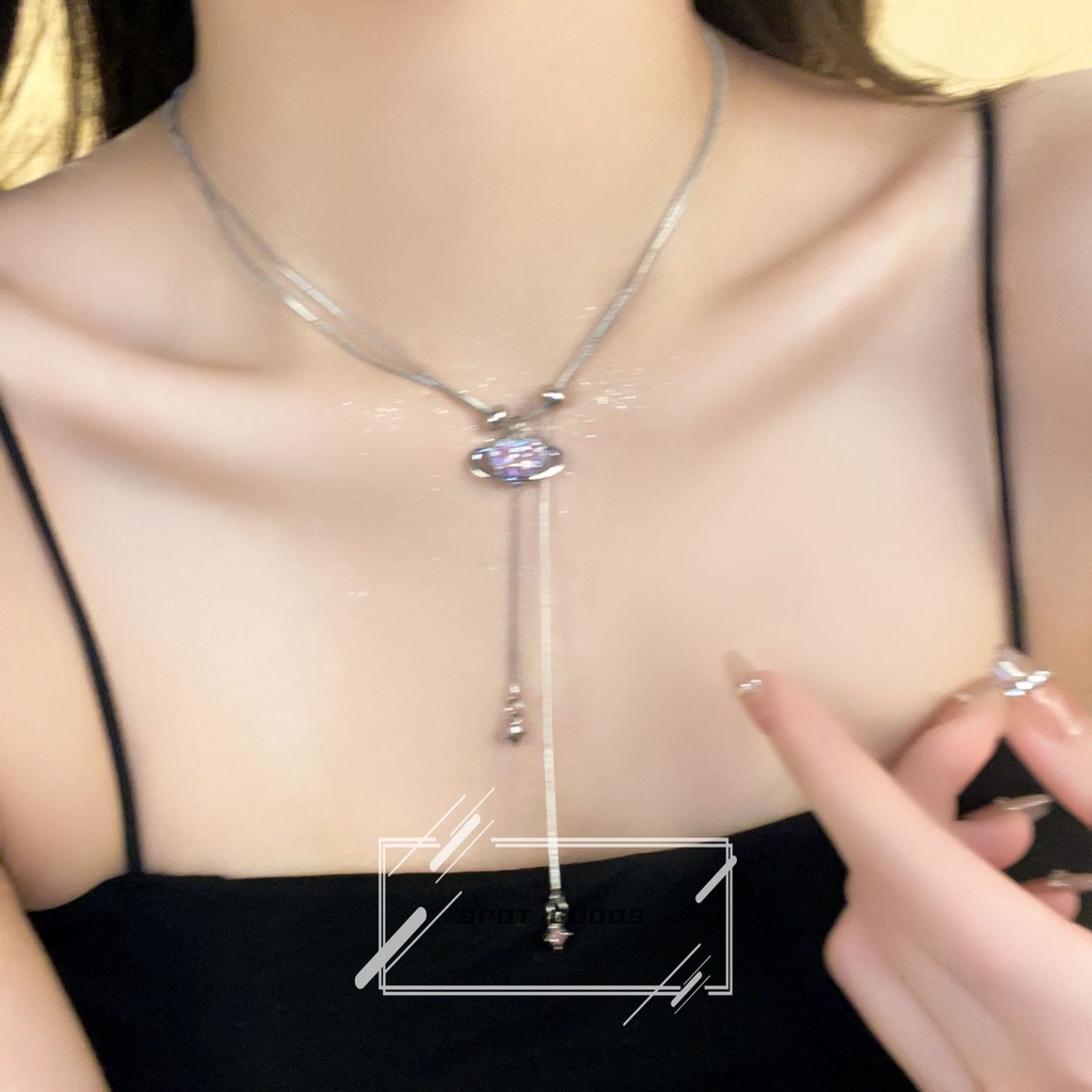 Vòng cổ Xương Cao Cấp Thiết Kế Viền Hồng Gạch Đơn Giản