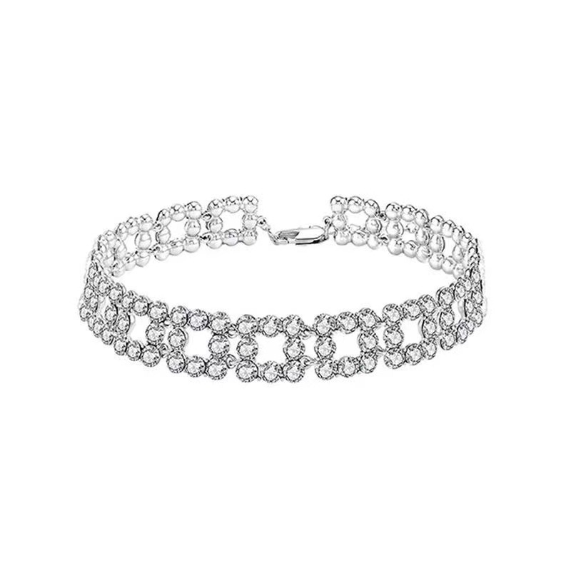 Vòng cổ Mặt Vuông Đính Đá Lấp Lánh Sang Trọng