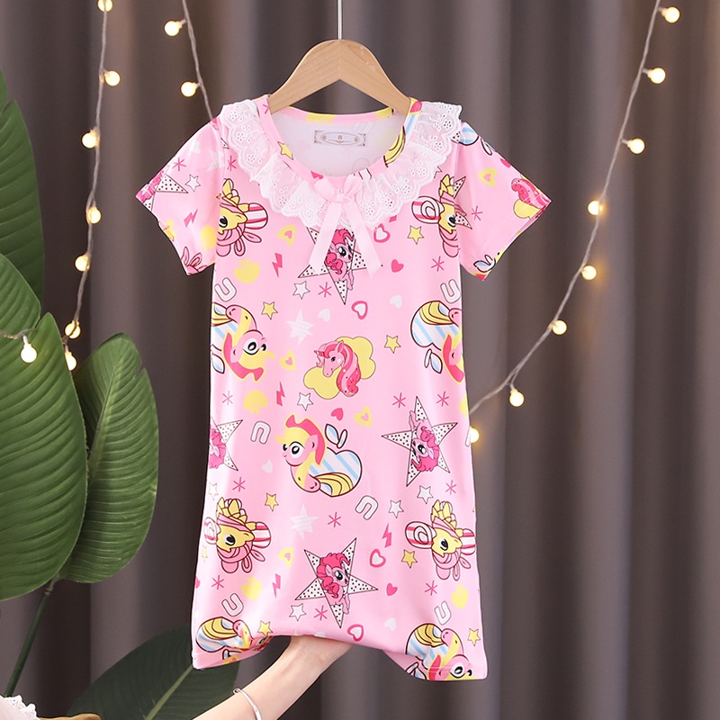 Váy ngủ đồ ngủ gấu dâu Lotso Cho Bé Gái Đầm Ngủ In Hình Kuromi Dễ Thương Váy Pijama Cho Bé Gái