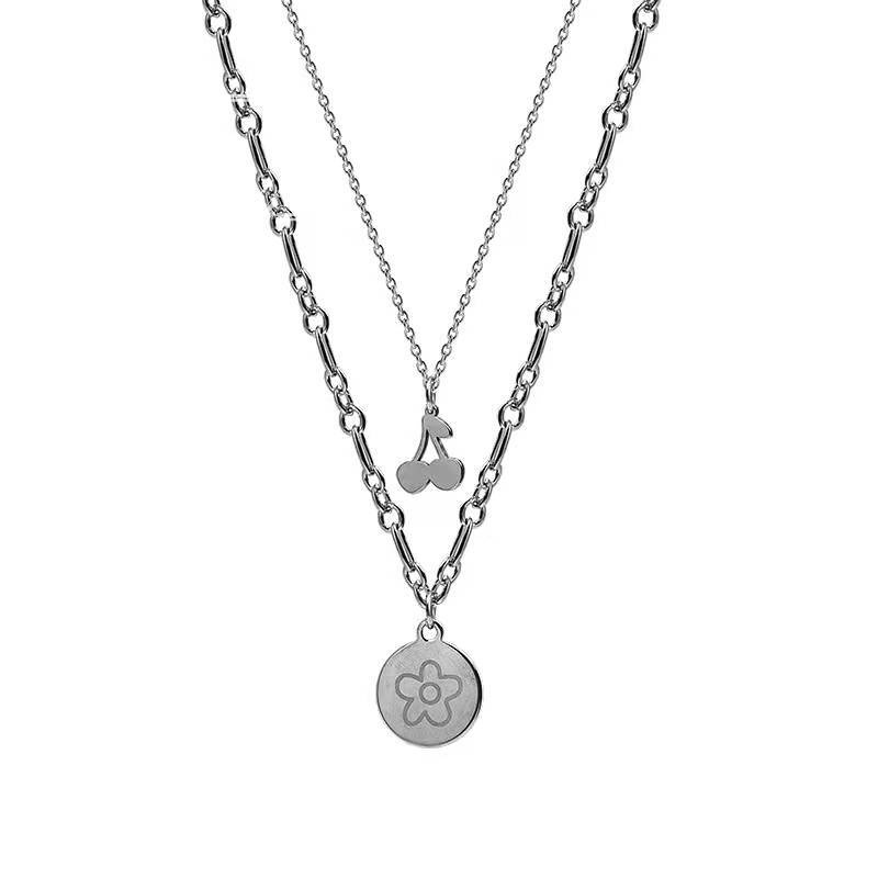 Vòng cổ Thép Titan Không Phai Màu Sang Trọng Phong Cách hip hop Instagram Cho Nữ