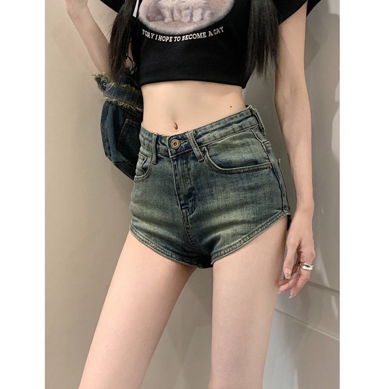 Quần Short Denim Lưng Cao Quyến Rũ Thời Trang Dành Cho Mùa Hè