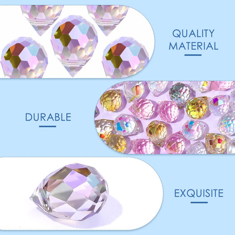 Set 50 Hạt Thủy Tinh AB Kích Thước 10 * 8mm Làm Trang Sức DIY