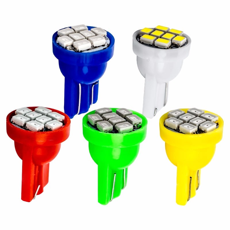 Bộ 10 Đèn Led T10 1206 3020 8SMD w5w 194 168 192 8 Bóng SMD Cho Xe Hơi